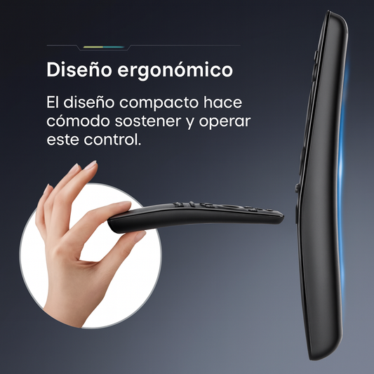 Control remoto Smart ergonómico, simple y práctico para tu TV.